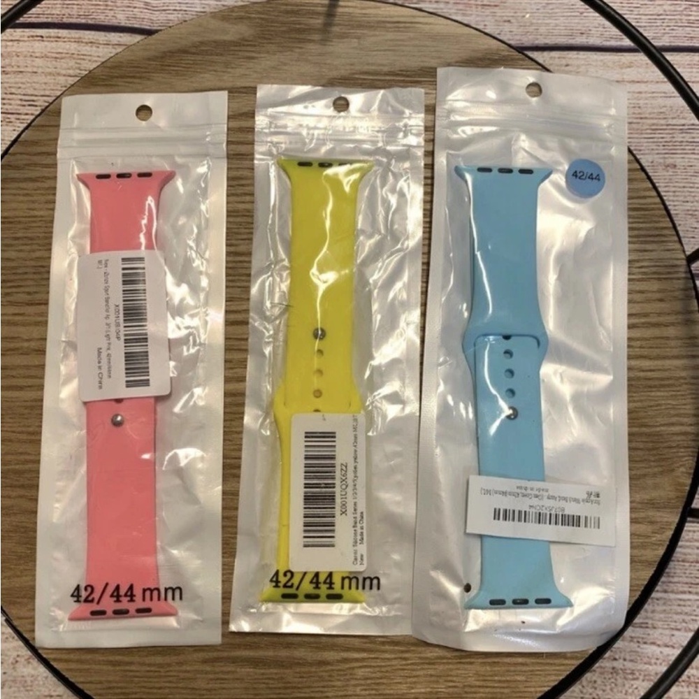 Set of 3 Silicone Watch Bands for Apple Smart Watch 42mm/44mm